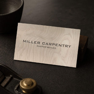 Rustic Carpenter Wood Grain Business Card