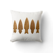 Rustic Carved Arrowhead Pillow