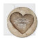 Rustic carved tree wood heart wedding invitation