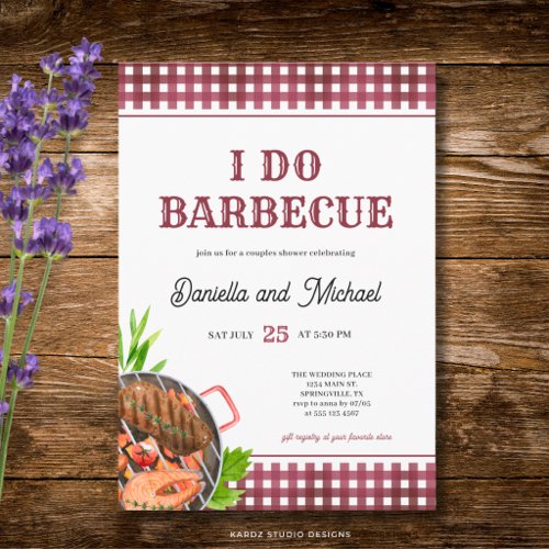 Rustic Casual I DO Barbecue Wedding Shower Invitation