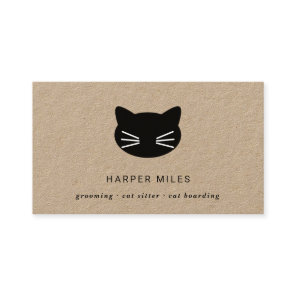Rustic cat logo cat sitter business card