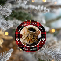 Rustic Cat Memorial Custom Photo Christmas