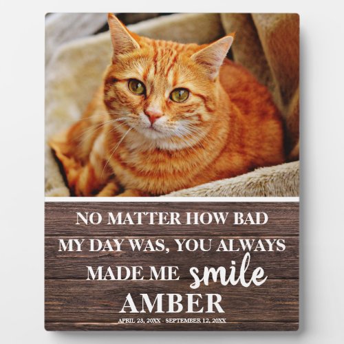 Rustic Cat Remembrance Keepsake Photo Plaque