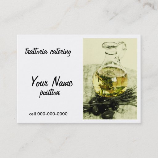 Customizable rustic catering  business card