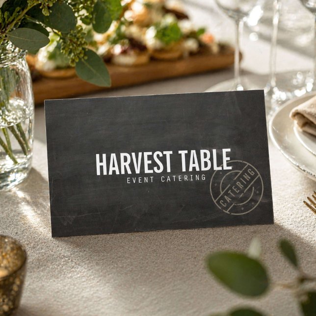 Rustic Catering Chalkboard Business Card (Creator Uploaded)