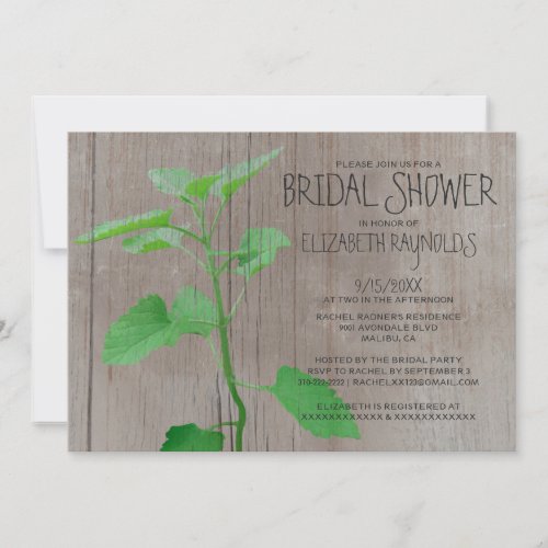Rustic Catmint Bridal Shower Invitations