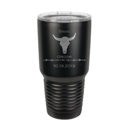 Rustic Cattle Skull 30 oz. Stainless Steel Tumbler (Front)