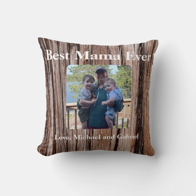 Rustic cedar bark, natural tree outdoors pattern  throw pillow (Front)