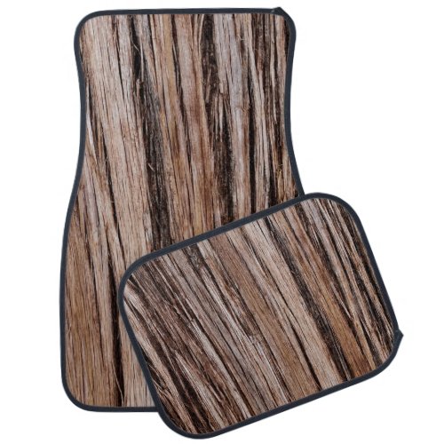 Rustic cedar bark nature tree outdoors pattern car floor mat