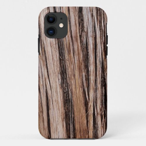 Rustic cedar bark nature tree outdoors pattern iPhone 11 case