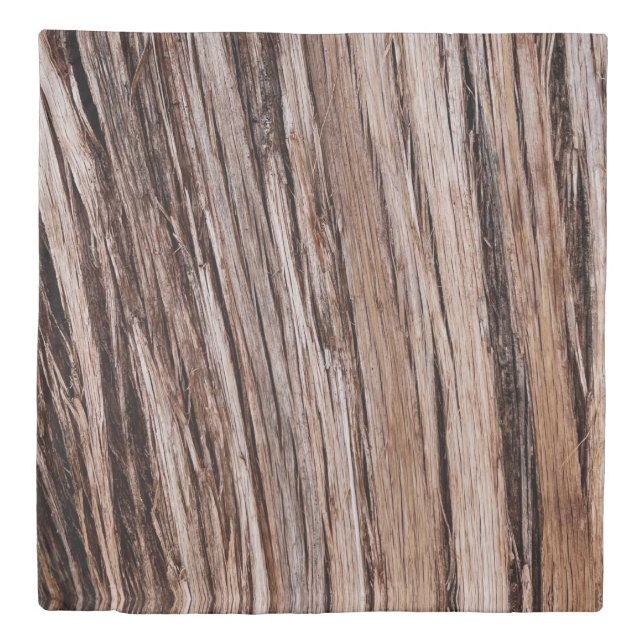 Rustic cedar bark nature tree outdoors pattern duvet cover (Front)