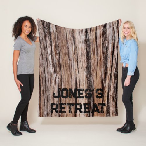 Rustic cedar bark nature tree outdoors pattern fleece blanket