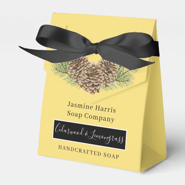Rustic Cedarwood Lemongrass Artisan Soap Favor Box (Front Side)