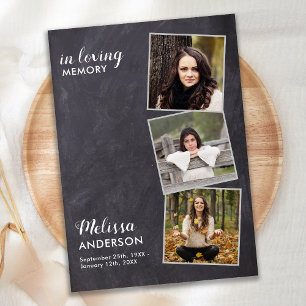 Rustic Celebration Of Life Photo Collage Memorial Invitation