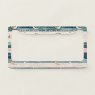 Rustic Celestial Stripe Moon Sun Earthy (10) License Plate Frame