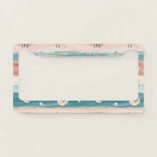 Rustic Celestial Stripe Moon Sun Earthy (4) License Plate Frame