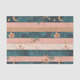 Rustic Celestial Stripe Moon Sun Earthy (6) Tissue Paper
