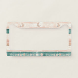 Rustic Celestial Stripe Moon Sun Earthy (7) License Plate Frame