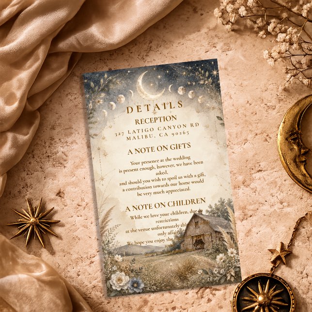 Rustic Celestial Wedding Enclosure Card (Creator Uploaded)