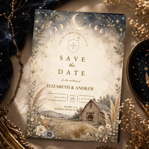 Rustic Celestial Wedding Save The Date