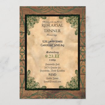 Rustic Celtic Claddagh Rehearsal Dinner Invitation by Youre_Invited at Zazzle