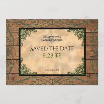 Rustic Celtic Claddagh Save The Date Invitation by Youre_Invited at Zazzle