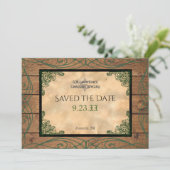 Rustic Celtic Claddagh Save the Date Invitation (Standing Front)