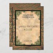 Rustic Celtic Claddagh Save the Date Invitation (Front/Back)