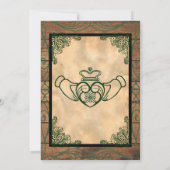 Rustic Celtic Claddagh Save the Date Invitation (Back)