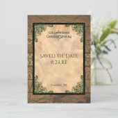 Rustic Celtic Claddagh Save the Date Invitation (Standing Front)