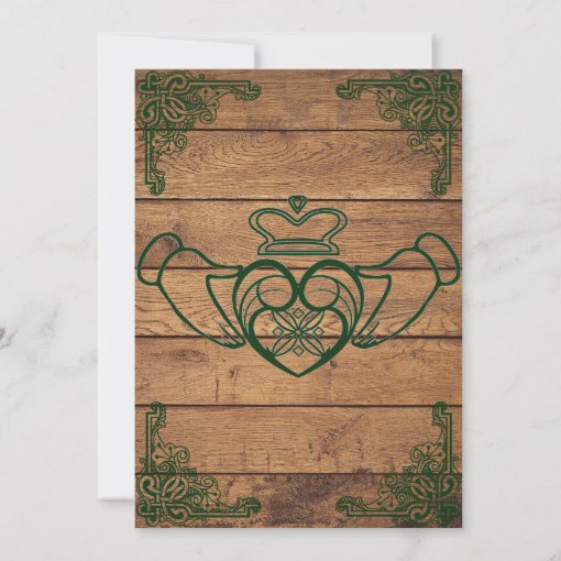 Rustic Celtic Claddagh Wedding Invitation Zazzle