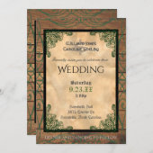 Rustic Celtic Claddagh Wedding Invitation (Front/Back)