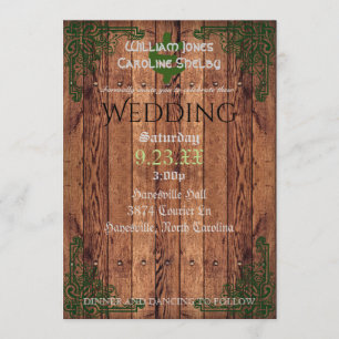 Rustic Celtic Claddagh Wedding Invitation