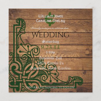 Rustic Celtic Claddagh Wedding Invitation by Youre_Invited at Zazzle