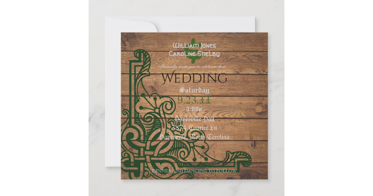 Rustic Celtic Claddagh Wedding Invitation Zazzle