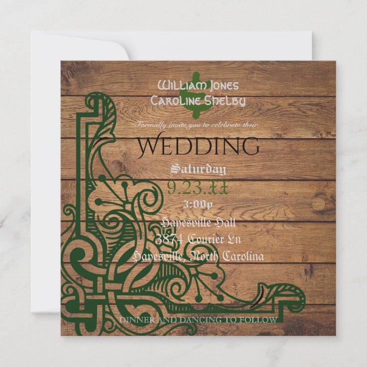 Rustic Celtic Claddagh Wedding Invitation Zazzle