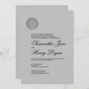 Rustic Celtic Knot Minimalist Wedding Invitation