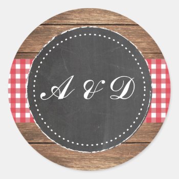 Rustic Chalk And Red Wood Stickers Labels by WOWWOWMEOW at Zazzle