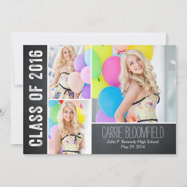Rustic Chalk Graduation Announcement/Invitation Invitation (Front)