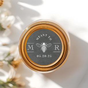 Rustic Chalk Meant to Bee Wedding Honey Jar Favor Classic Round Sticker