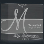 Rustic Chalkboard 3d Monogram 3 Ring Binder<br><div class="desc">Rustic Chalkboard 3d Monogram. Check out this 3d Monogram rustic chalkboard design. Retro Vintage look for your wedding party. Monograms,  text and bride and groom names are easy to change to suit your needs. All artwork and images ©nuptial.</div>