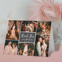 Rustic Chalkboard 6 Photo Collage Wedding Thank Yo