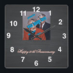 Rustic Chalkboard 🕰️ Anniversary Special Square Wall Clock<br><div class="desc">⏳ Celebrate timeless love with this Rustic Chalkboard Anniversary Square Wall Clock! Designed with vintage charm, this elegant and rustic timepiece features a chalkboard-style background with delicate, decorative accents, making it a perfect keepsake for anniversaries, weddings, or special milestones. Crafted with high-quality materials, this stylish square clock not only keeps...</div>