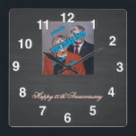Rustic Chalkboard Anniversary Square Wall Clock<br><div class="desc">Unbiased and quadrangular,  as the saying goes.
Retain your shirt.
They tried very hard to drink like a chaser.
All but the scullery basin went into this design.
She was as relaxed as a really leery rutabaga.</div>