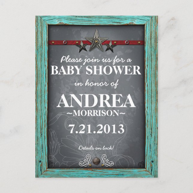 Rustic Chalkboard Baby Shower Invite (Front)
