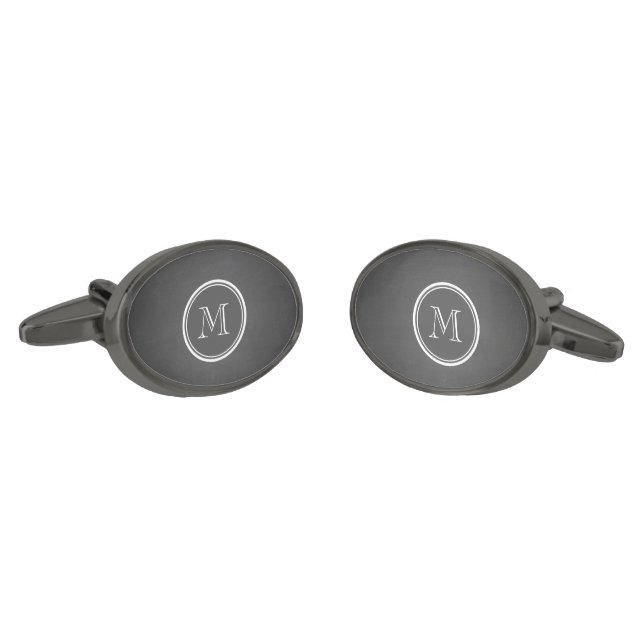 Rustic Chalkboard Background Monogram Cufflinks (Angled)