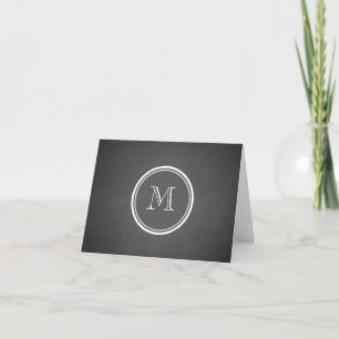Rustic Chalkboard Background Monogram Note Card