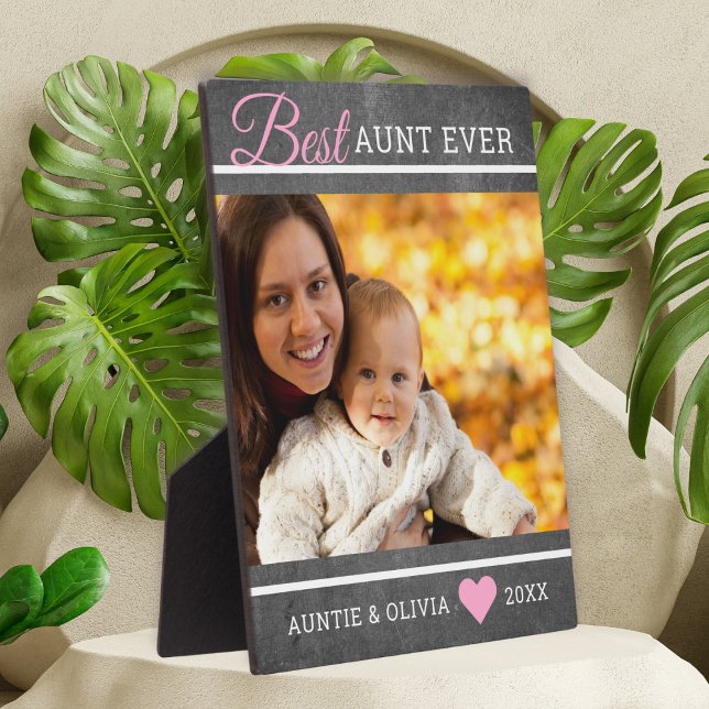  Rustic Chalkboard Best Aunt Ever Custom Photo   Plaque (Rustic Chalkboard Best Aunt Ever Custom Photo Plaque
)