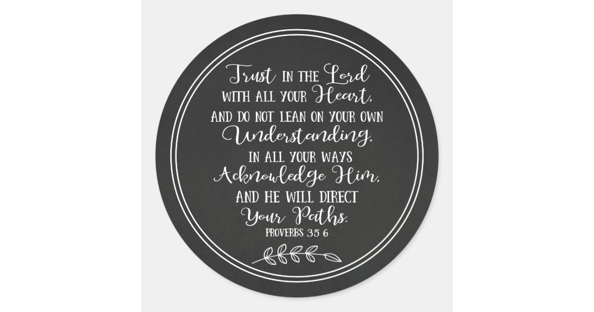 Rustic Chalkboard Bible Verse Christian Typography Classic Round Sticker | Zazzle.com