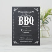 Rustic Chalkboard Birthday Party BBQ Invitation (Standing Front)